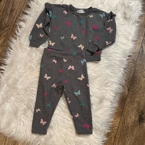 Carter’s Toddler Girl 2pc Butterfly‎ Sweatshirt & Leggings Set 24M